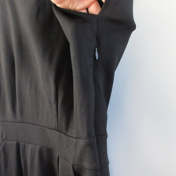Quince Ultra Stretch Ponte Cap Sleeve Dress S Black Rayon Mini Career Office 414 - Picture 8 of 13
